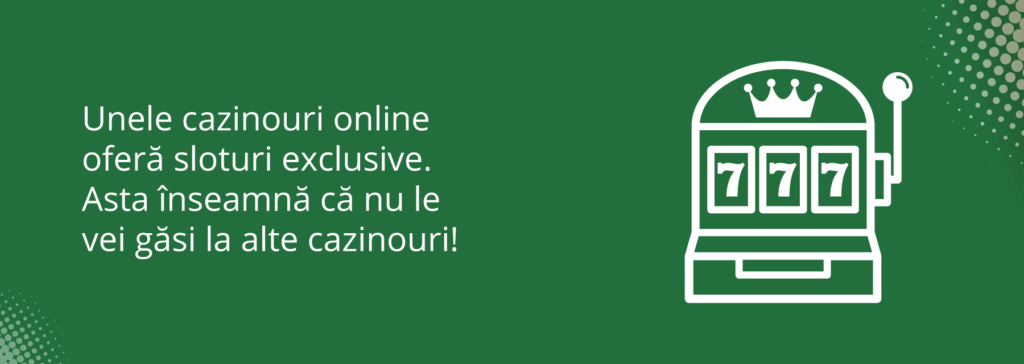 Cazinouri online oferă sloturi exclusive