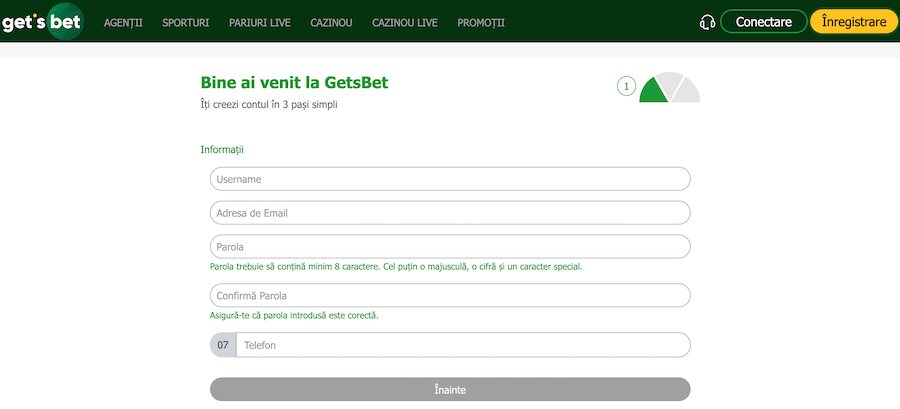 Gets Bet Inregistrare