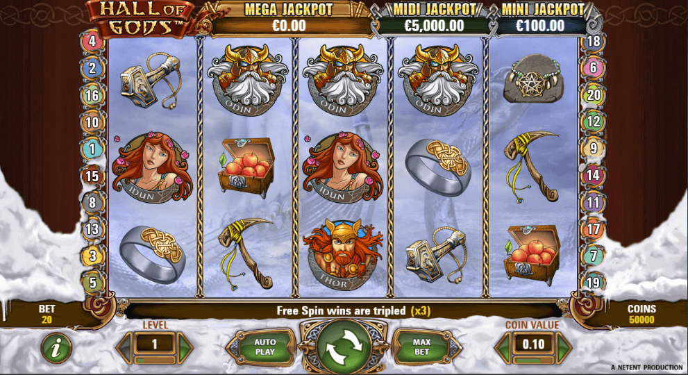 hall of gods slot online cu jackpot