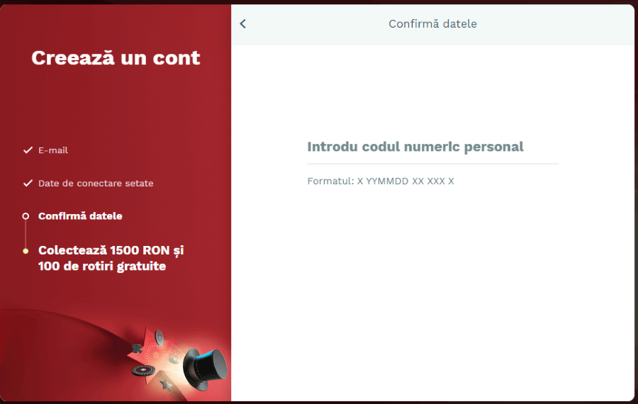 finalizare inregistrare magic jackpot