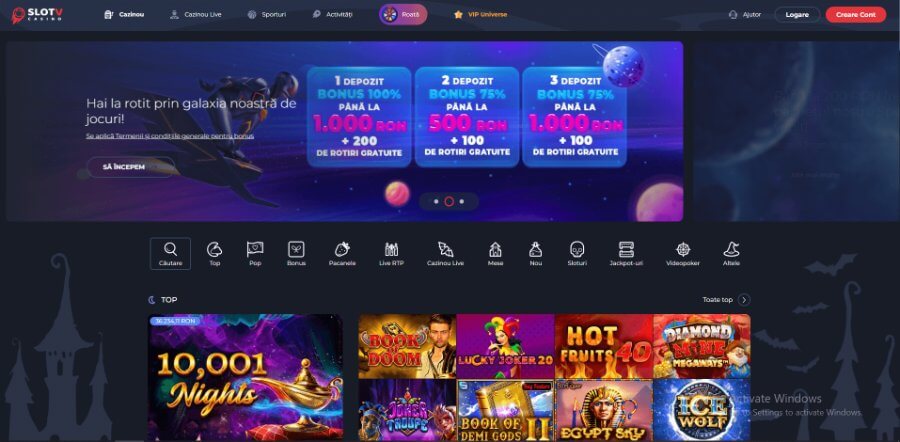 SlotV cazino online care plătește