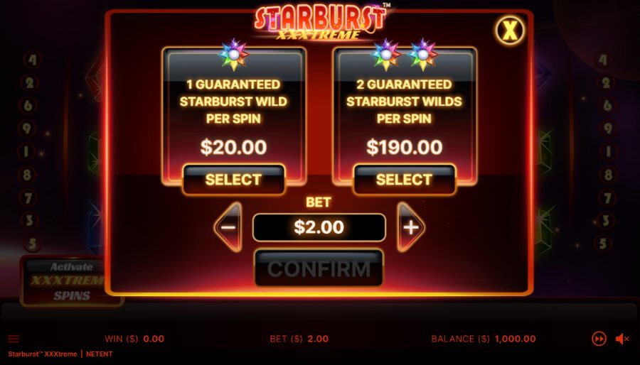 Starburst XXXtreme Slot Wild-uri