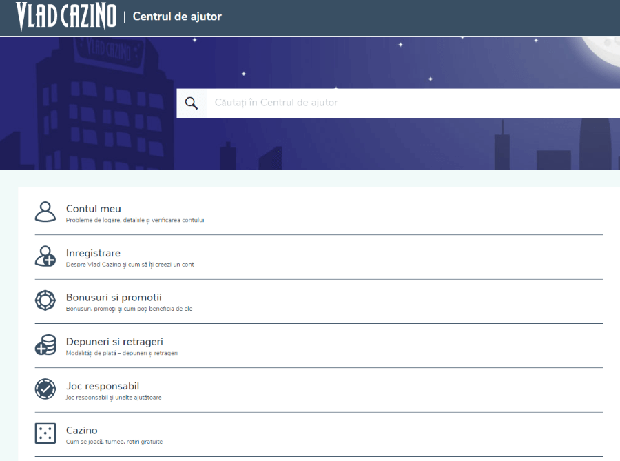 centru de asistenta vlad cazino