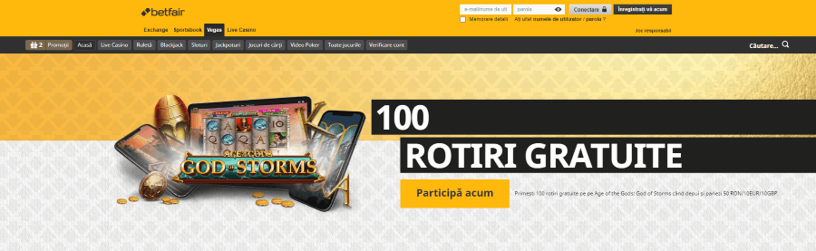 betfair casino online banner prima pagina