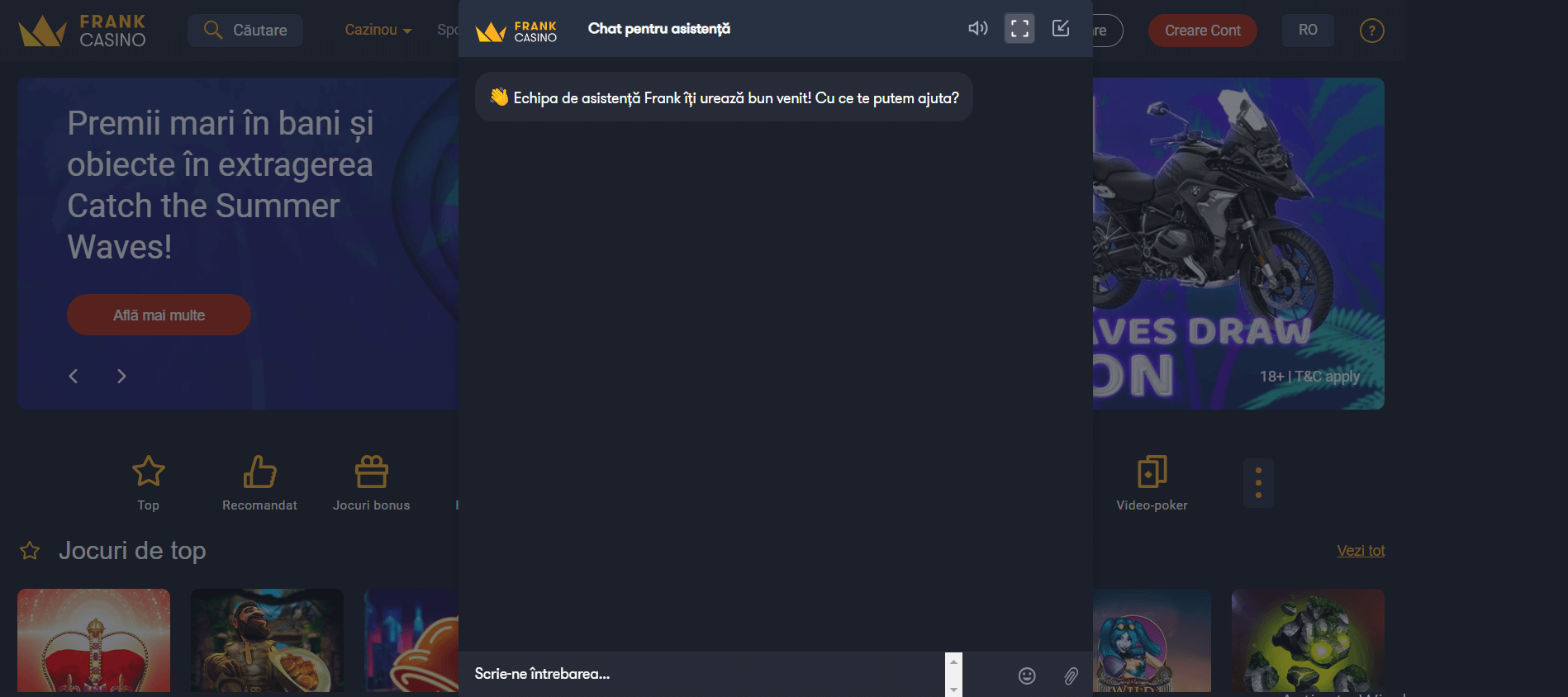 frank casino chat