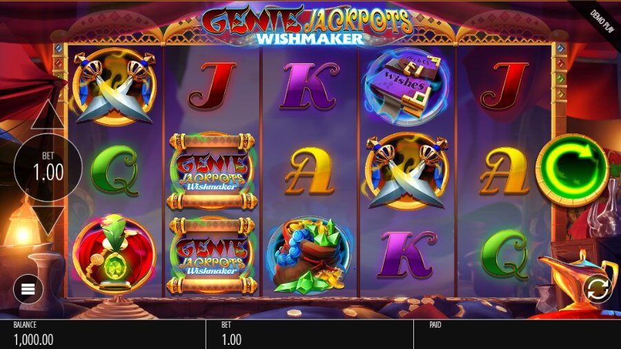 Genie Jackpots  WIshmaker slot online hold and win 