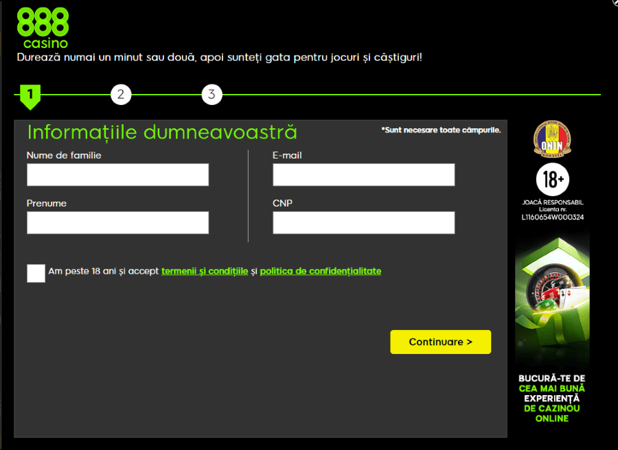 deschide un cont nou la 888 casino