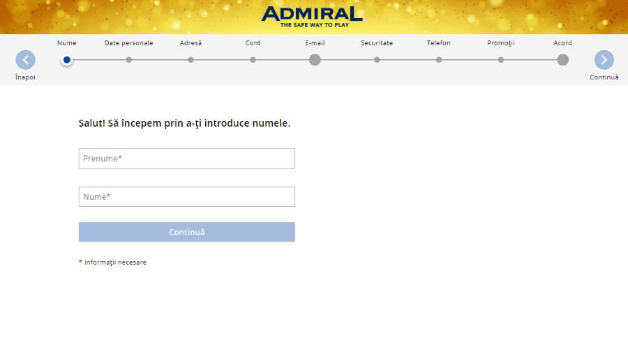inregistrare admiral casino