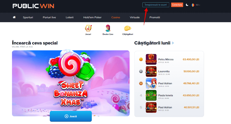 inregistrare publicwin pas 1