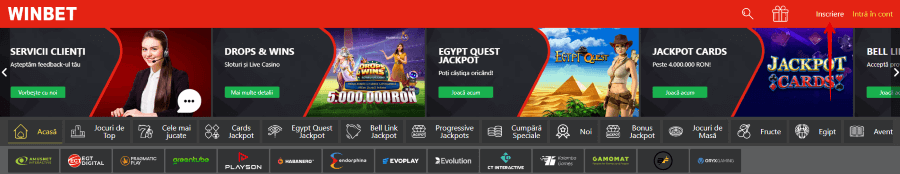 Winbet înregistrare