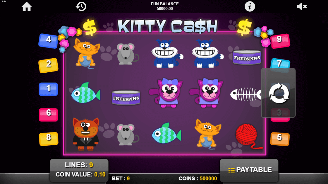 Kitty Cash -  un slot cu RTP ridicat valabil la cazinourile online  