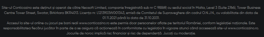 licentă conti cazino