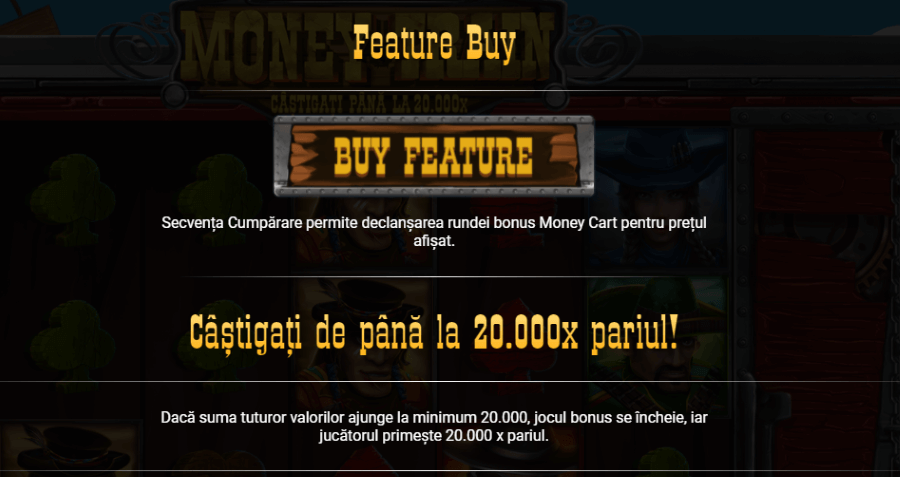 funcția cumpărare bonus Money Train online