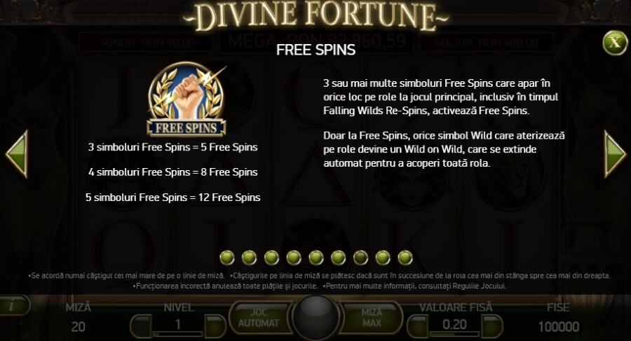 rotiri gratuite divine fortune megaways