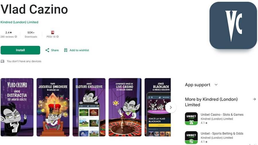 Vlad Cazino app