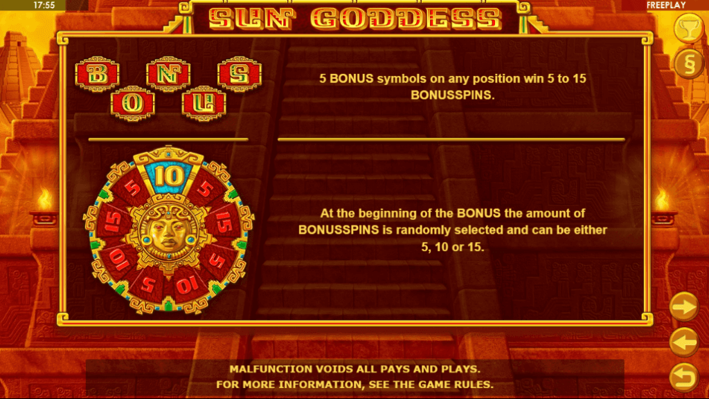 Sun Goddes Slot Bonus
