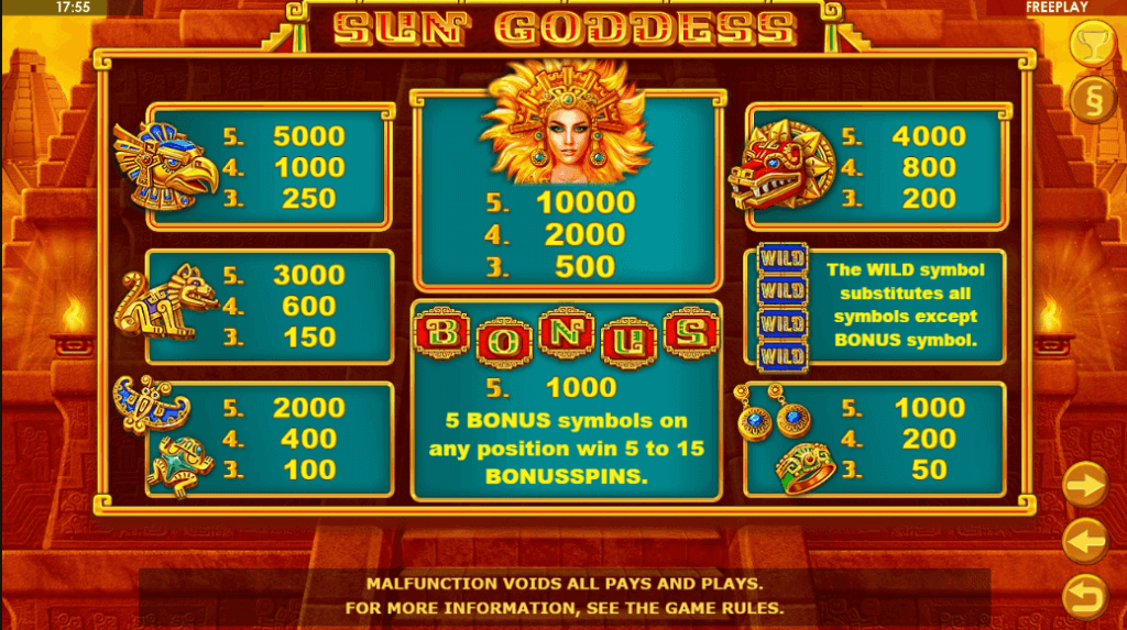 Sun Goddes slot: simboluri si plati