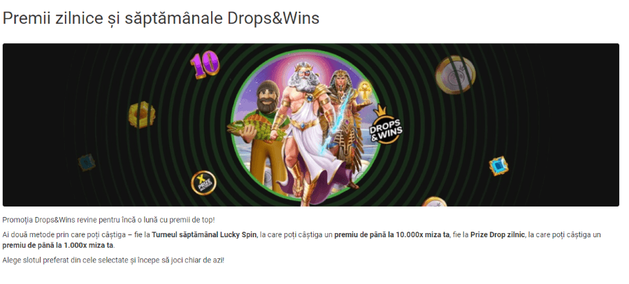 peomotii zilnice drops and wins