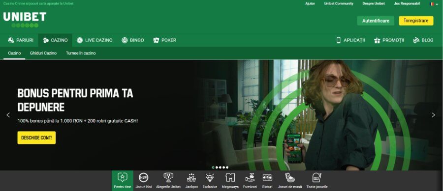 Unibet Pagina de start